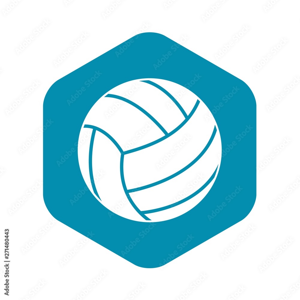 Black volleyball ball icon. Simple illustration of black volleyball ball vector icon for web Black volleyball ball icon. Simple illustration of black volleyball ball vector icon for web