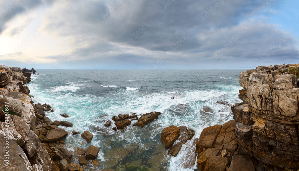 Atlantic rocky sunset coast, Portugal