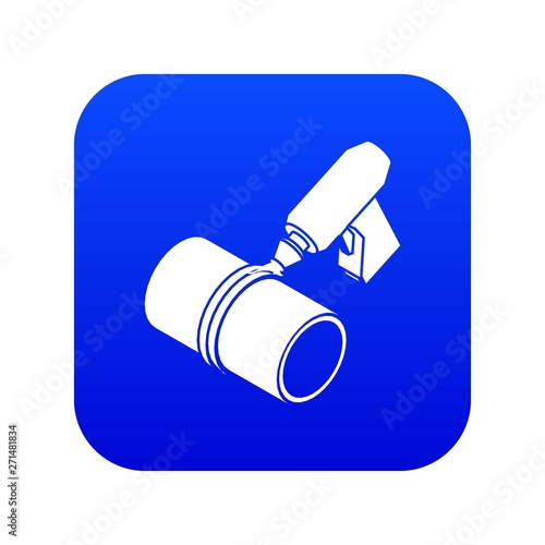 Welding torch cutting icon blue vector isolated on white background