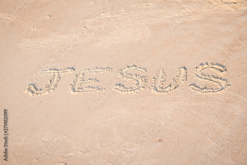 The Name "Jesus" Written in the Sand