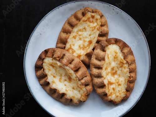 Traditional Finnish Karelian pies on a plate