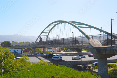 Fototapeta Berkeley Foot Bridge across Interstate 80