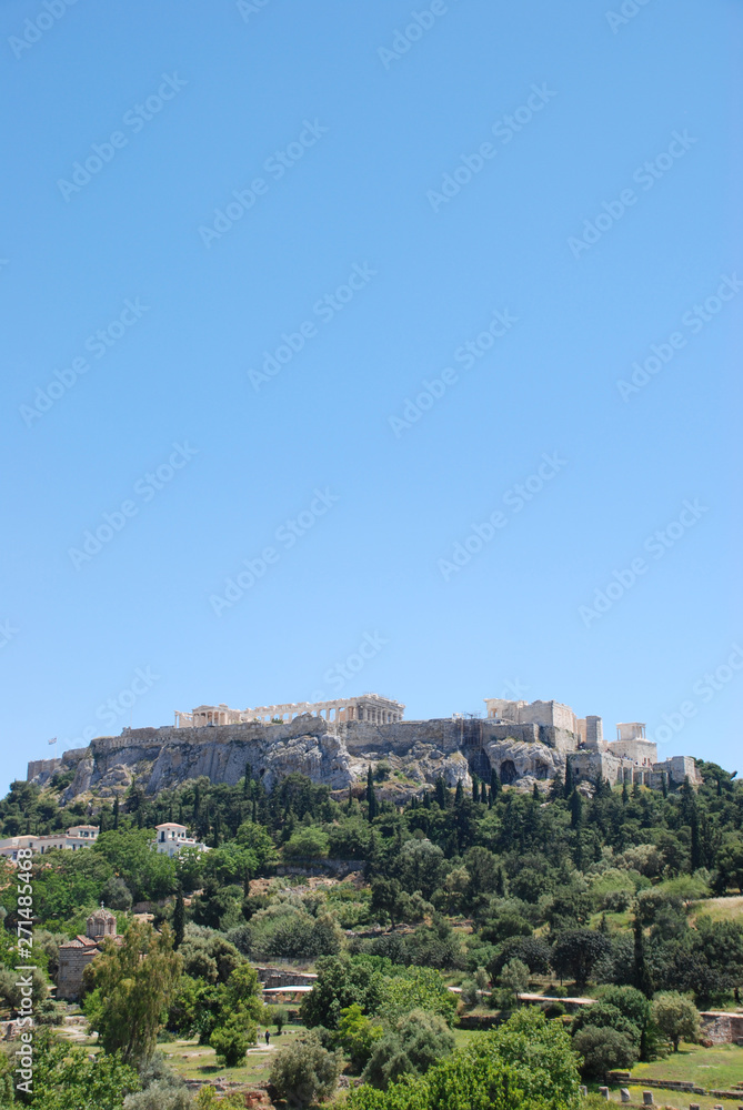 Athens, Greece / May 2019: The archaeological site of the Ancient Agora of Athens.