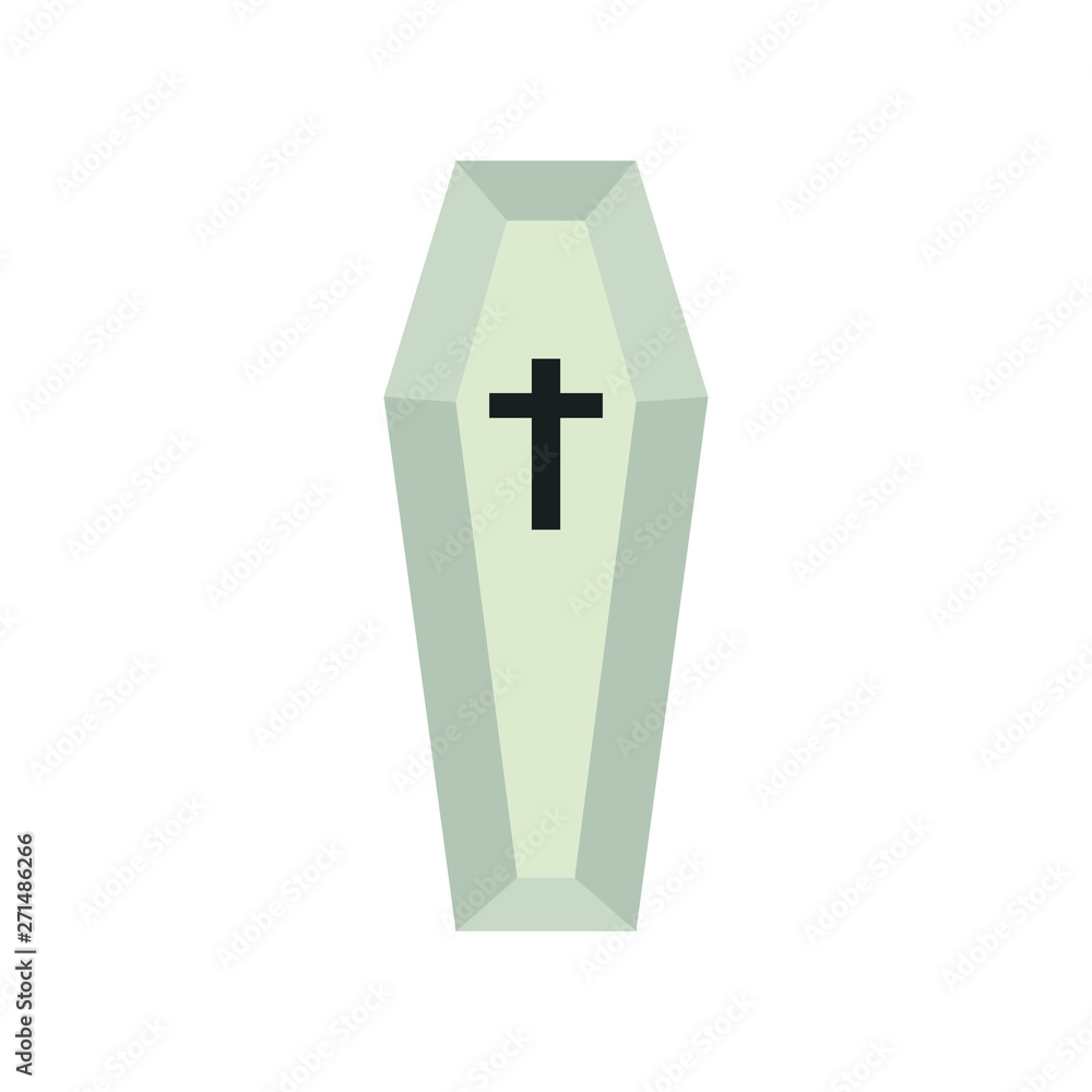 Obraz premium White casket symbol vector illustration funeral