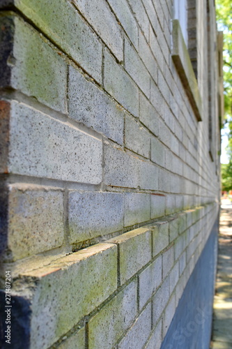 Brick wall grout lines fading 