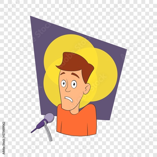 Fear of public speaking icon. Cartoon illustration of fear of public speaking vector icon for web design