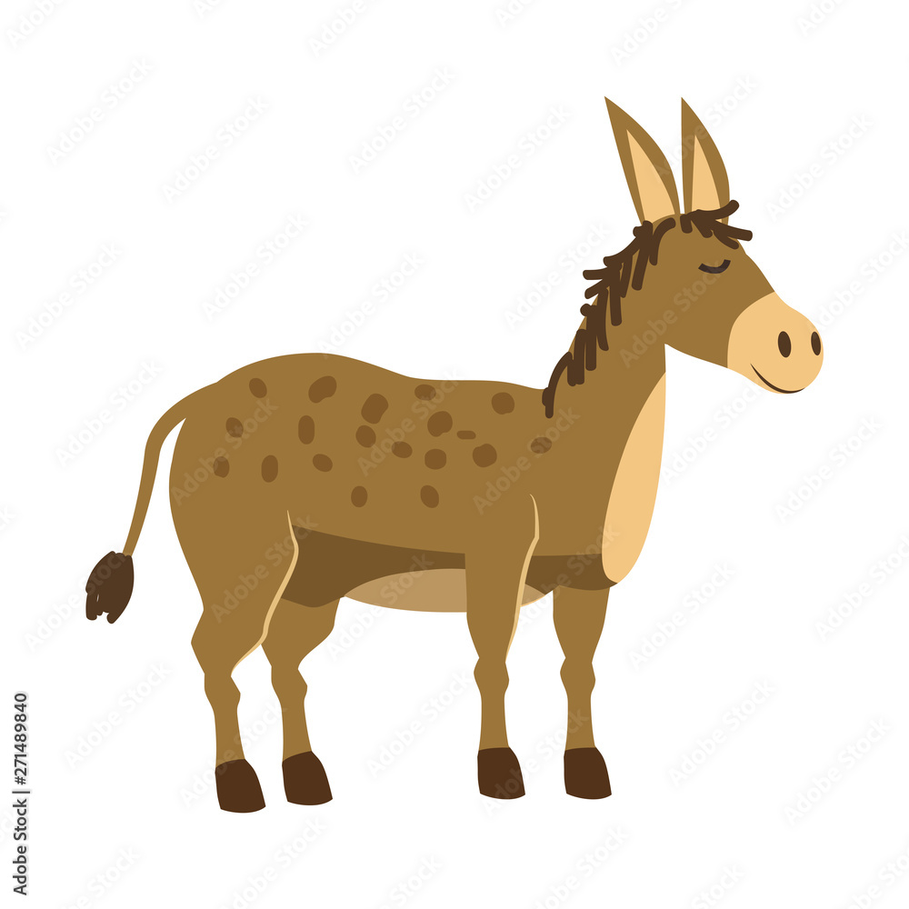 Cute donkey, animal, trend cartoon style vector illustration Cute donkey, animal, trend cartoon style vector illustration