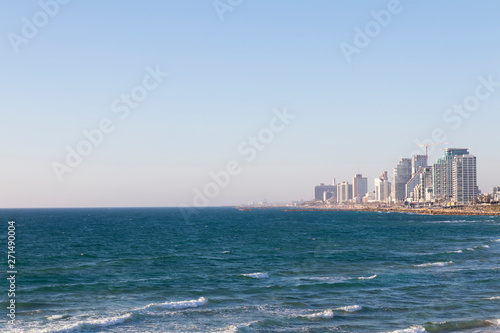 Panorama of the city and the sea Telyaviva Israel © Olegus