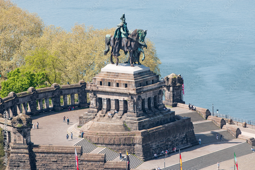 Kaiser Wilhelm I. Equestrian statue Monument at the German Corner in Koblenz Rhineland Palatinate