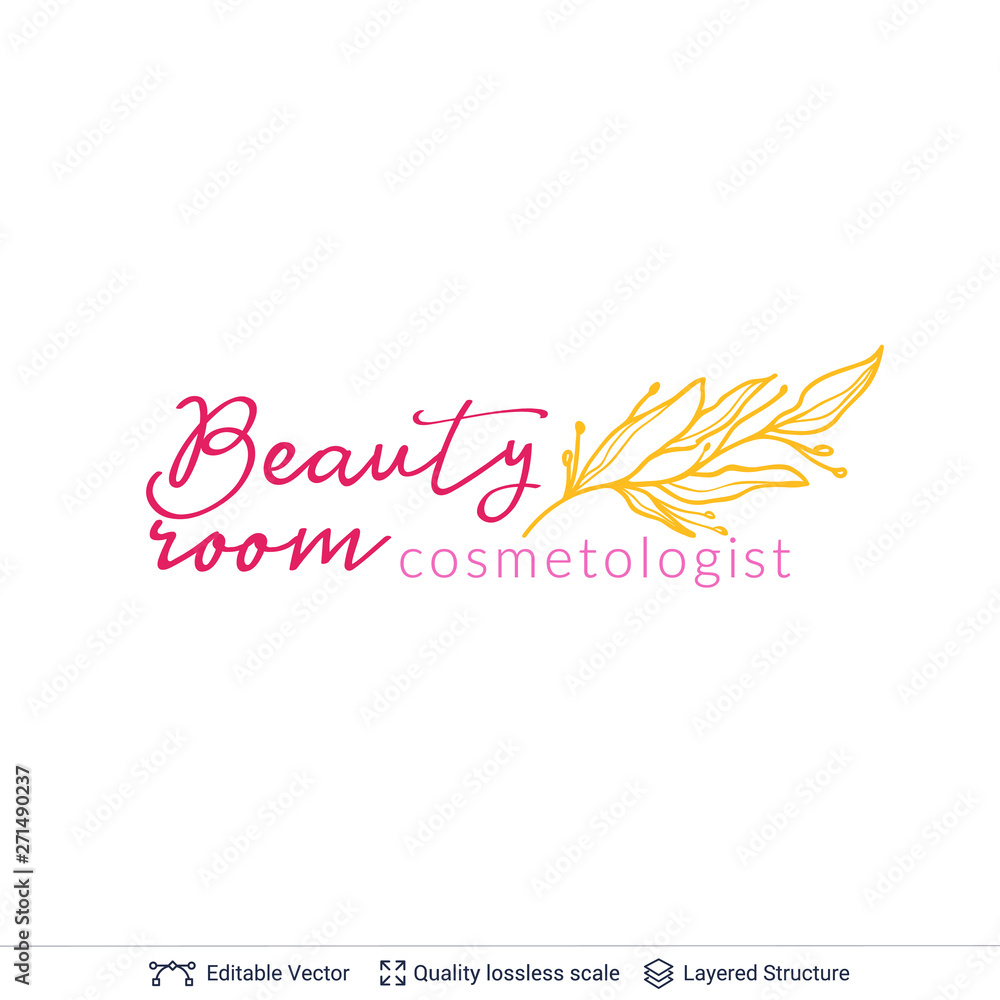 Beauty room or salon cosmetologist logo design.