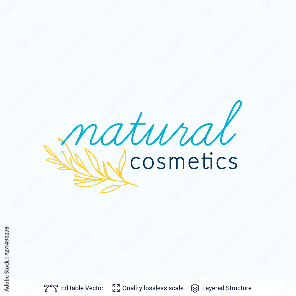 Beauty product natural cosmetics logo design.
