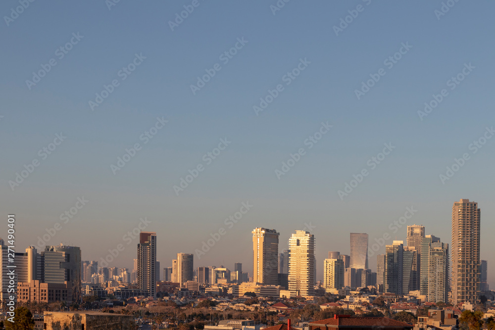 Panorama of the city and the sea Telyaviva Israel