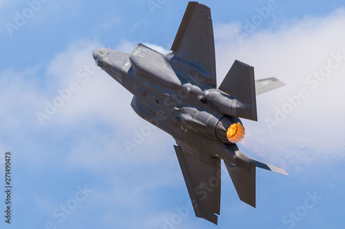 US Air Force F-35A Lightning II pictured at the 2018 Royal International Air Tattoo at RAF Fairford in Gloucestershire. photo