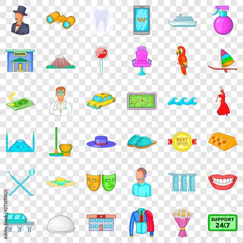 Support icons set. Cartoon style of 36 support vector icons for web for any design