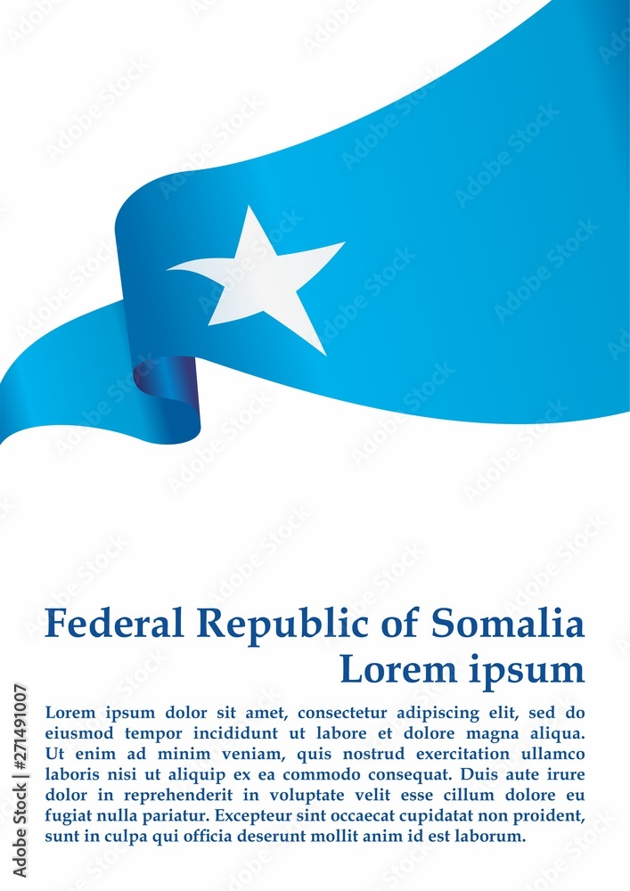 Flag of Somalia, Federal Republic of Somalia. Template for award design, an official document with the flag of Somalia. Bright, colorful vector illustration. Flag of Somalia, Federal Republic of Somalia. Template for award design, an official document with the flag of Somalia. Bright, colorful vector illustration.
