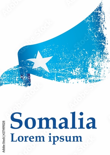 Flag of Somalia, Federal Republic of Somalia. Template for award design, an official document with the flag of Somalia. Bright, colorful vector illustration.