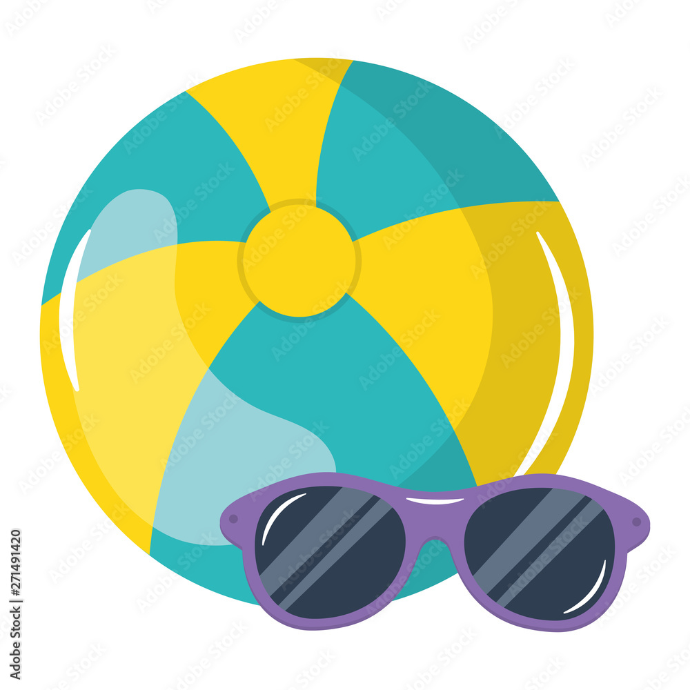 Obraz premium beach balloon with sunglasses accessory