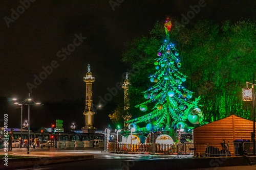 Place Des Quinconces at night in Bordeaux, France