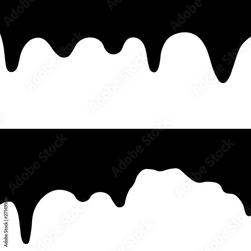 Black ink drips on white. Vector illustration
