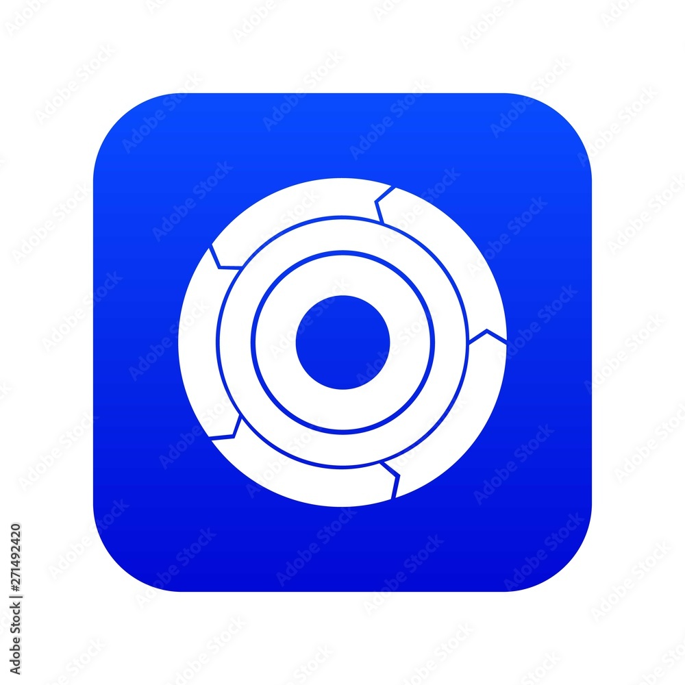 Chart pie with arrows icon digital blue for any design isolated on white vector illustration Chart pie with arrows icon digital blue for any design isolated on white vector illustration