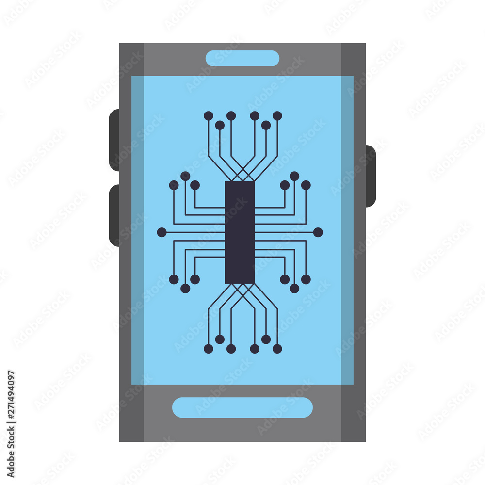cellphone with electronic circuit icon cellphone with electronic circuit icon