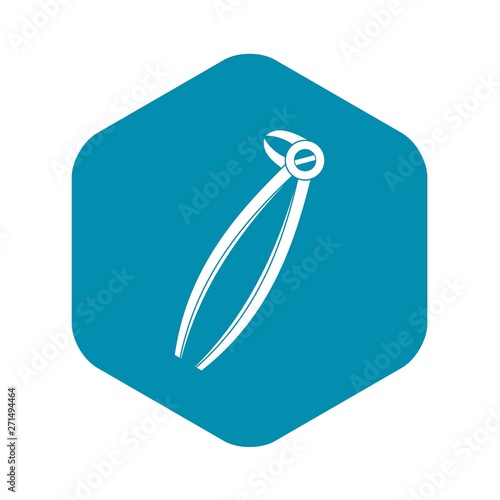 Tooth dentist forceps icon. Simple illustration of tooth dentist forceps vector icon for web