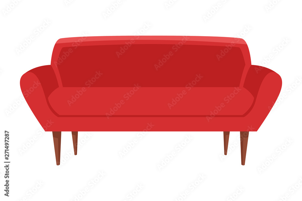 red couch icon cartoon isolated red couch icon cartoon isolated