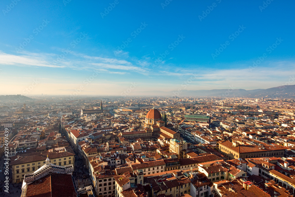 Aerial view of Florence Italy. Panorama of Florence. Tuscany. Firenze cityscape. 