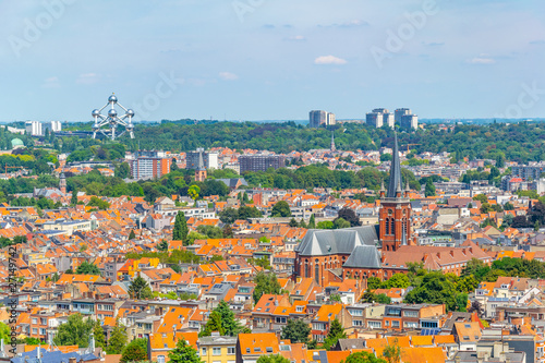 Aerial view of Brussels from Koekelberg basilica in Belgium