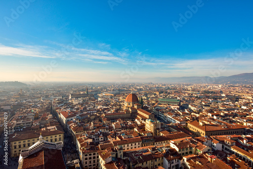 Aerial view of Florence Italy. Panorama of Florence. Tuscany. Firenze cityscape. 