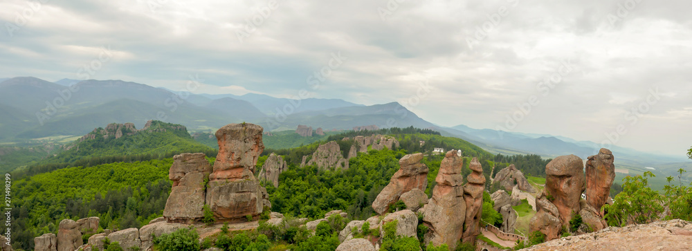 Panorama of rock formations at Belogradchik Fortress Bulgaria