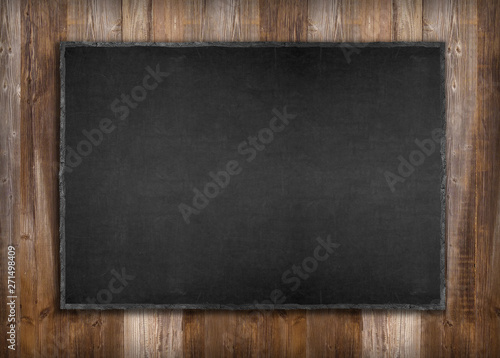 illustration blackboard on wood wall