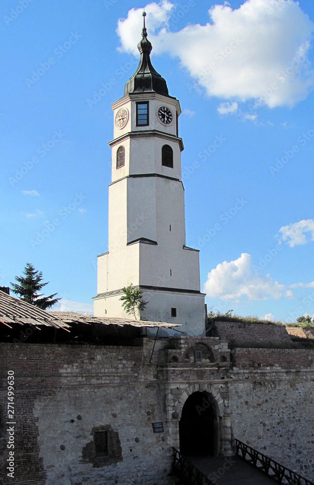 Clock Tower (Sahat Tower) at Belgrade Fortress and Kalemegdan Park