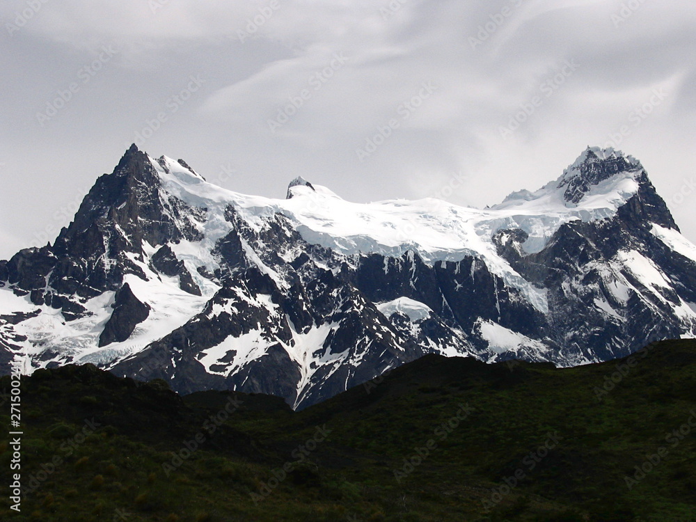 Views of snow peaks - Torres del Paine National Park, southern Patagonia, Chile