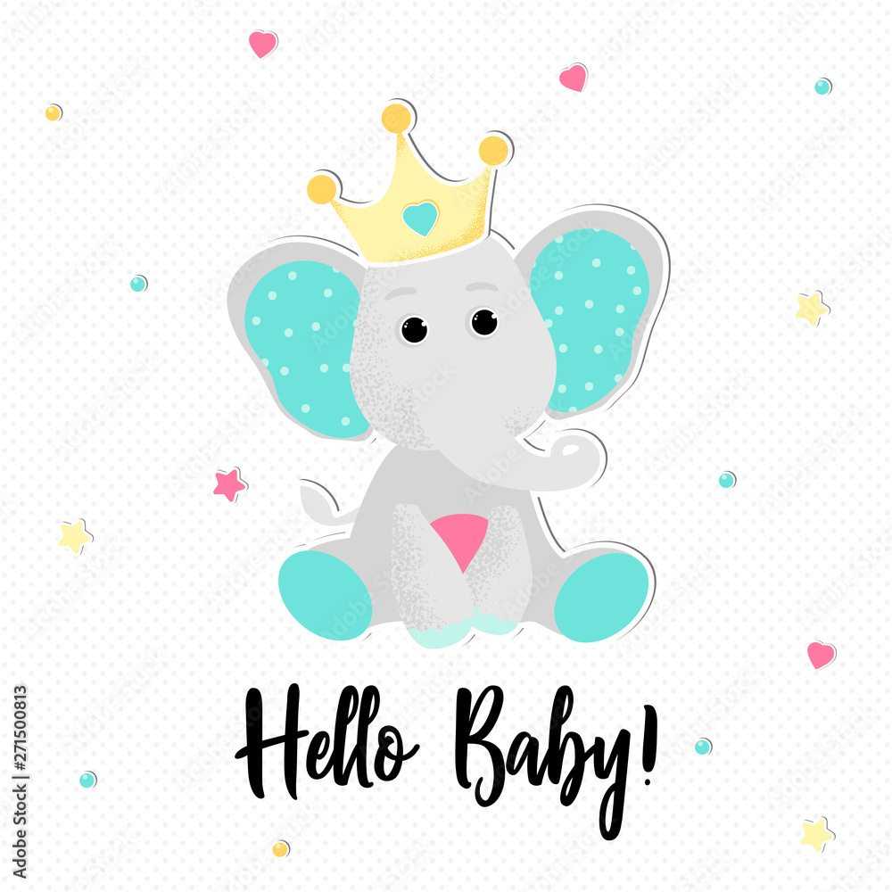 Vector illustration of a cute baby elephant Vector illustration of a cute baby elephant