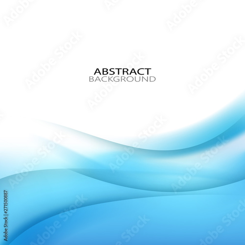  Abstract wavy blue background. Brochure template, design element © Nikolas