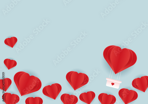 Heart flying. Concept background of love, valentine's day, happy women's, mother's day