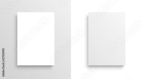 Vector A4 format paper with shadows - stock vector.