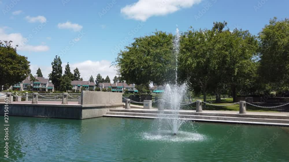 Fountain in North Lake in the Village of Woodbridge, Irvine, California Fountain in North Lake in the Village of Woodbridge, Irvine, California