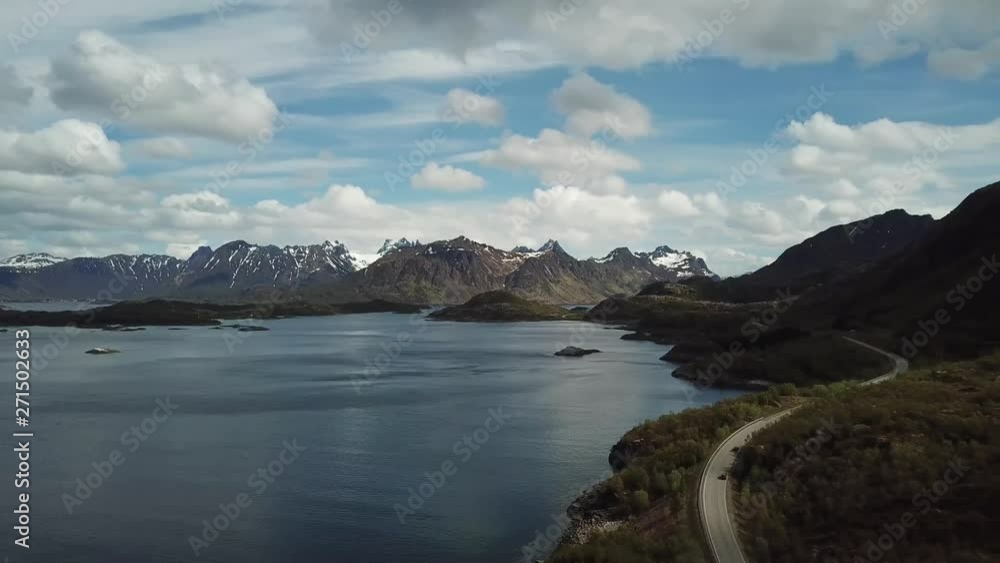 Highway along the fjord in Norway. Highway along the fjord in Norway.