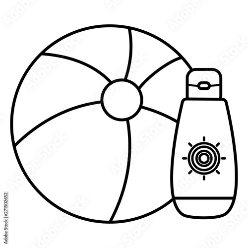 beach balloon with solar blocker icon