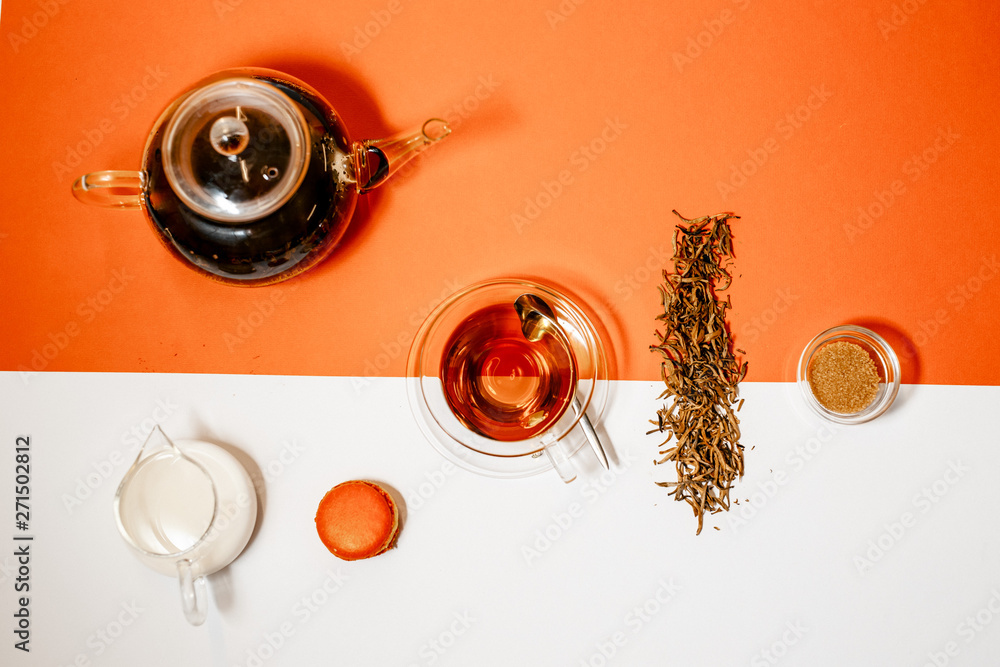 Fototapeta premium abstract floral tea leaves infusion