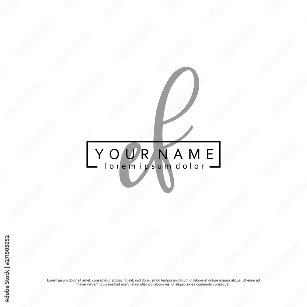 Initial E F EF elegant logo template vector Initial E F EF elegant logo template vector