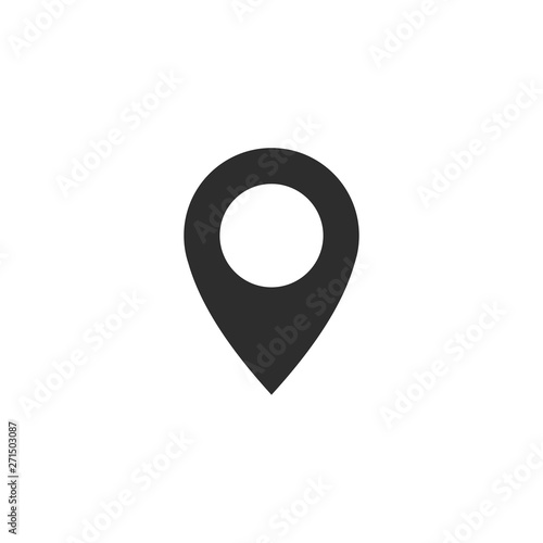 Pin flat point logo vector illustration. Gps pointer mark. Location map icon on white background