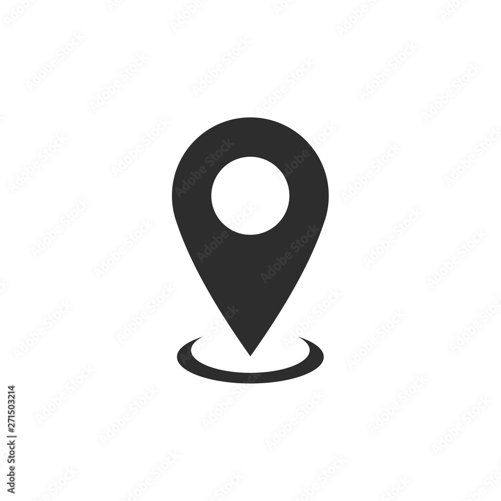 Pin flat point logo vector illustration. Gps pointer mark. Location map icon on white background Pin flat point logo vector illustration. Gps pointer mark. Location map icon on white background