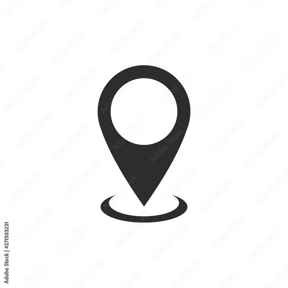 Pin flat point logo vector illustration. Gps pointer mark. Location map icon on white background Pin flat point logo vector illustration. Gps pointer mark. Location map icon on white background
