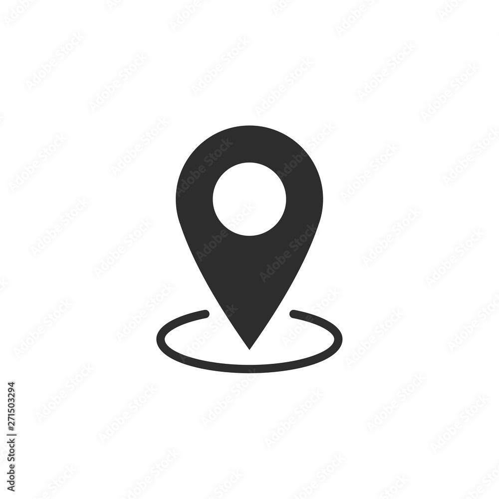 Pin flat point logo vector illustration. Gps pointer mark. Location map icon on white background Pin flat point logo vector illustration. Gps pointer mark. Location map icon on white background