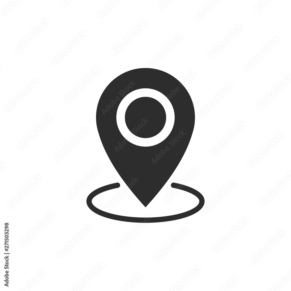 Pin flat point logo vector illustration. Gps pointer mark. Location map icon on white background Pin flat point logo vector illustration. Gps pointer mark. Location map icon on white background