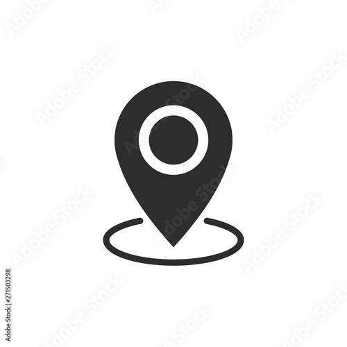 Pin flat point logo vector illustration. Gps pointer mark. Location map icon on white background Free Download Pin flat point logo vector illustration. Gps pointer mark. Location map icon on white background - GFXLoad