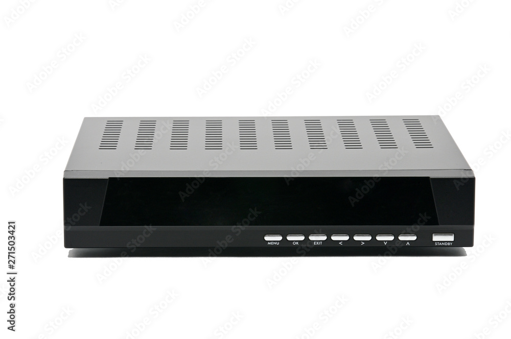 Digital TV receiver on white background.Tuner Digital TV receiver on white background.Tuner